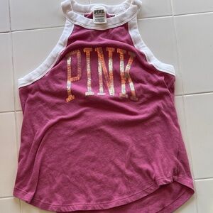 PINK Victoria's Secret Kids Tank Top - Magenta and White